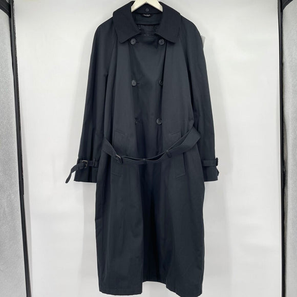 men Jos. A. Bank Cotton Double Breasted Trench Black Coat 40L