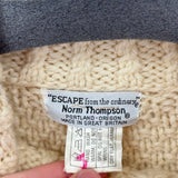 women Norm Thompson Vintage Wool Fisherman Cream Sweater M