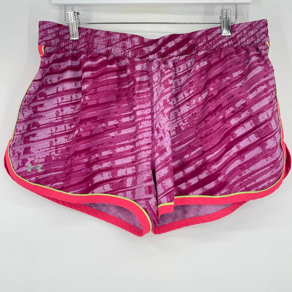 women Under Armour Fitted Shorts Magenta Activewear L