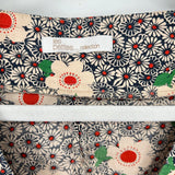 women Les Petites Floral Print Blouson Tan Navy Orange Dress S