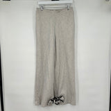 women Future Collective Linen Blend Striped Ankle Tie White Black Pants M