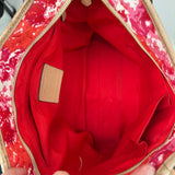women Coach Peyton Floral Tote Pink Red White Purse