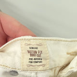 unisex Eddie Bauer Button Fly Boot Cut White Jeans 34x32