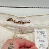 unisex Eddie Bauer Button Fly Boot Cut White Jeans 34x32