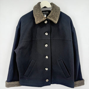 women Braetan Vintage Wool Blend Black Jacket M