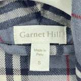 unisex Garnet Hill Plaid Cotton Flannel Robe Blue Intimates/Sleepwear S