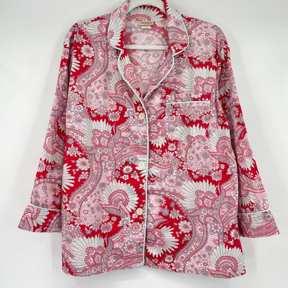 women Bed Head Paisley Pajama Set Red/Pink Multi Intimates/Sleepwear S