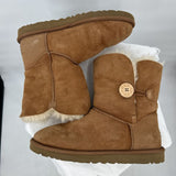 women Ugg Bailey Button II Brown Shoes 8