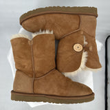 women Ugg Bailey Button II Brown Shoes 8