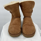 women Ugg Bailey Button II Brown Shoes 8