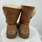 women Ugg Bailey Button II Brown Shoes 8