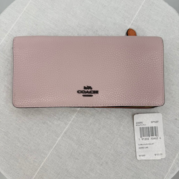 women Coach NWT Colorblock Slim Wallet MSRP $150 Pink Purse