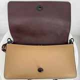 women Coach Dinky Glovetanned Leather Crossbody Tan Beige Purse