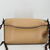 women Coach Dinky Glovetanned Leather Crossbody Tan Beige Purse