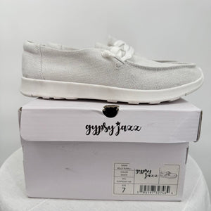women Gypsy Jazz Like New Slip Ons White Shoes 7