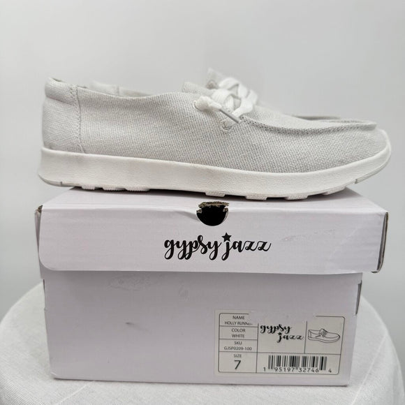 women Gypsy Jazz Like New Slip Ons White Shoes 7