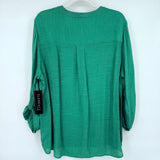 women Elementz NWT Studded Button Front Green Woven Top 2X