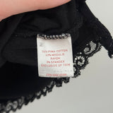 women Nordstrom Cotton Blend Lace Trim Tank Black Knit Top XL