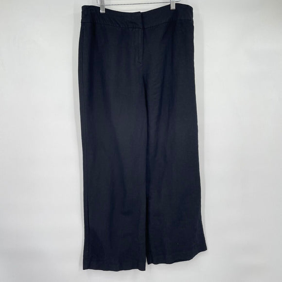 women East 5th Wide Leg Linen Black Pants 14P