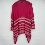 women Coldwater Creek Cotton Blend Striped Cardigan Pink Sweater 2X