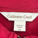 women Coldwater Creek Full Zip Lightweight Red Jacket 2X