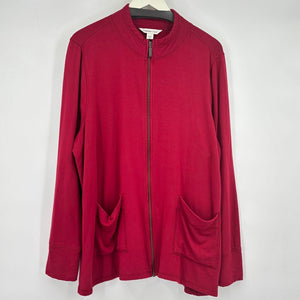 women Coldwater Creek Full Zip Lightweight Red Jacket 2X