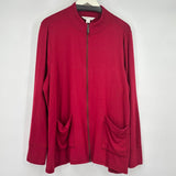 women Coldwater Creek Full Zip Lightweight Red Jacket 2X