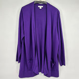 women CJ Banks Cotton Cardigan Purple Sweater 1X