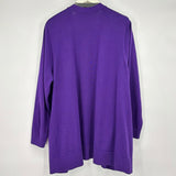women CJ Banks Cotton Cardigan Purple Sweater 1X