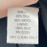 women Oleg Cassi Silk/Wool Pencil Black Skirt 8