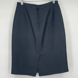 women Oleg Cassi Silk/Wool Pencil Black Skirt 8
