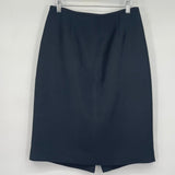 women Oleg Cassi Silk/Wool Pencil Black Skirt 8
