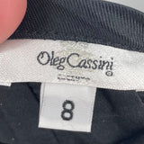women Oleg Cassi Silk/Wool Pencil Black Skirt 8