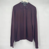 men Robert Barakett Wool/Silk/Cashmere Collared Sweater Burgundy Sweater XXL