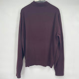 men Robert Barakett Wool/Silk/Cashmere Collared Sweater Burgundy Sweater XXL