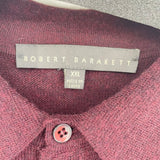men Robert Barakett Wool/Silk/Cashmere Collared Sweater Burgundy Sweater XXL