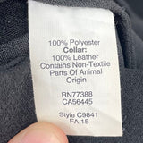 women Madewell Leather Trim Crepe Shift Black Dress L