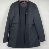 women Comptoir Des Cotonniers Wool Blend Overcoat Black Coat FR38/US6