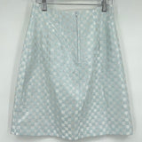 women Isabel Ardee Vintage Checkered Pencil Ice Blue Skirt UK8/US4.