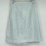 women Isabel Ardee Vintage Checkered Pencil Ice Blue Skirt UK8/US4.