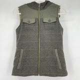 women Prana Herringbone Hooded Vest Green Jacket XS