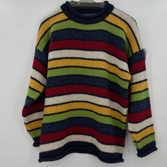 men Irelands Eye Vintage Wool/Silk Rollneck Striped Pullover Multi Sweater S