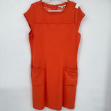 women Boden Textured Shift Orange Dress 14