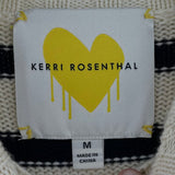 women Kerri Rosenthal Striped Turtleneck Cotton/Cashmere MSRP $268 Cream Sweater M