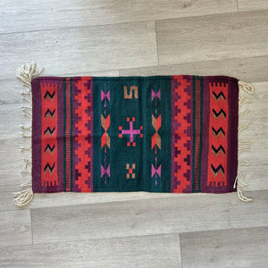 Zapotec Handwoven Wool Rug Wall Hanging 39x22.5" Home Decor