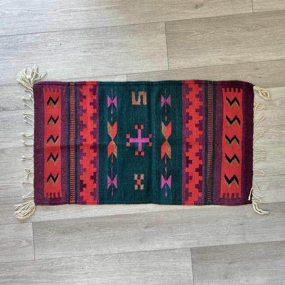 Zapotec Handwoven Wool Rug Wall Hanging 39x22.5