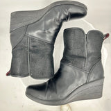 women Ugg Wedge Boots Black Shoes 8