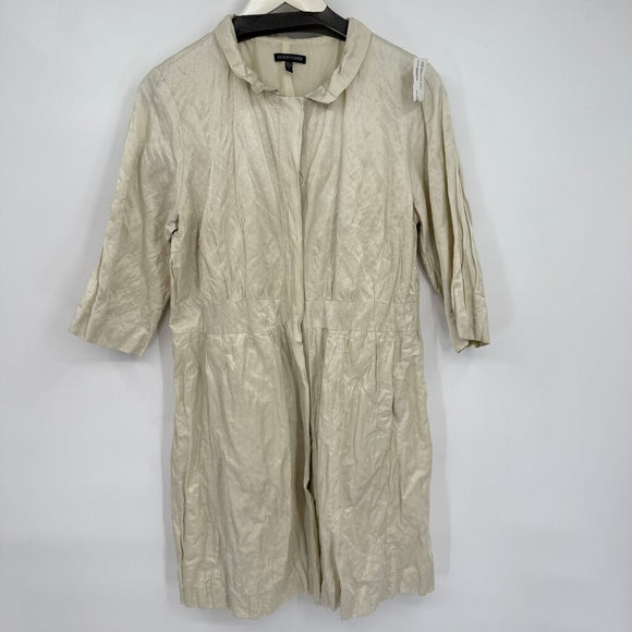 women Eileen Fisher Snap Front Shirtdress Cream Dress M