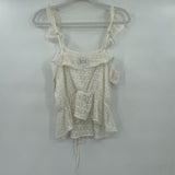 women J.O.A White Embroidery White Woven Top S