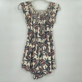 women Lush Linen Blend Floral Romper Cream Jumpsuit/Romper S